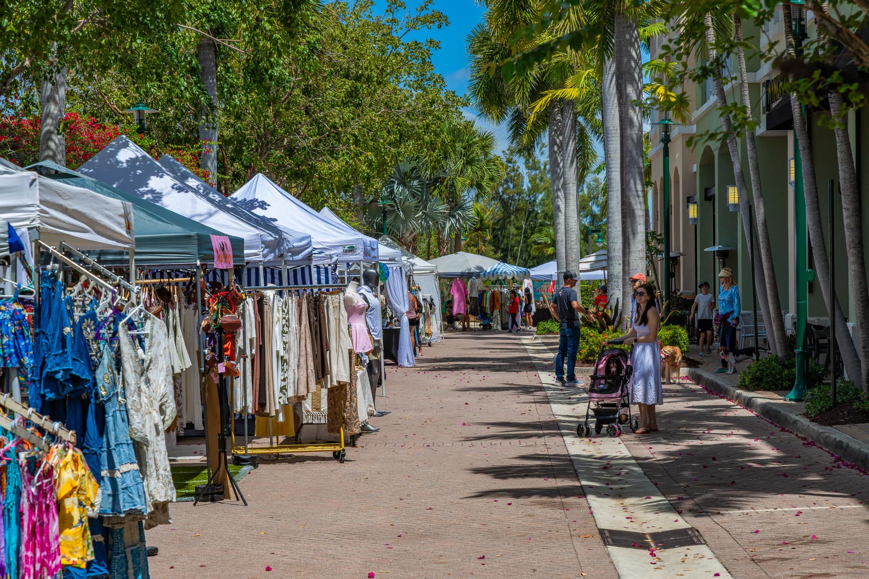 Shops and restaurants along Downtown Abacoa's main street