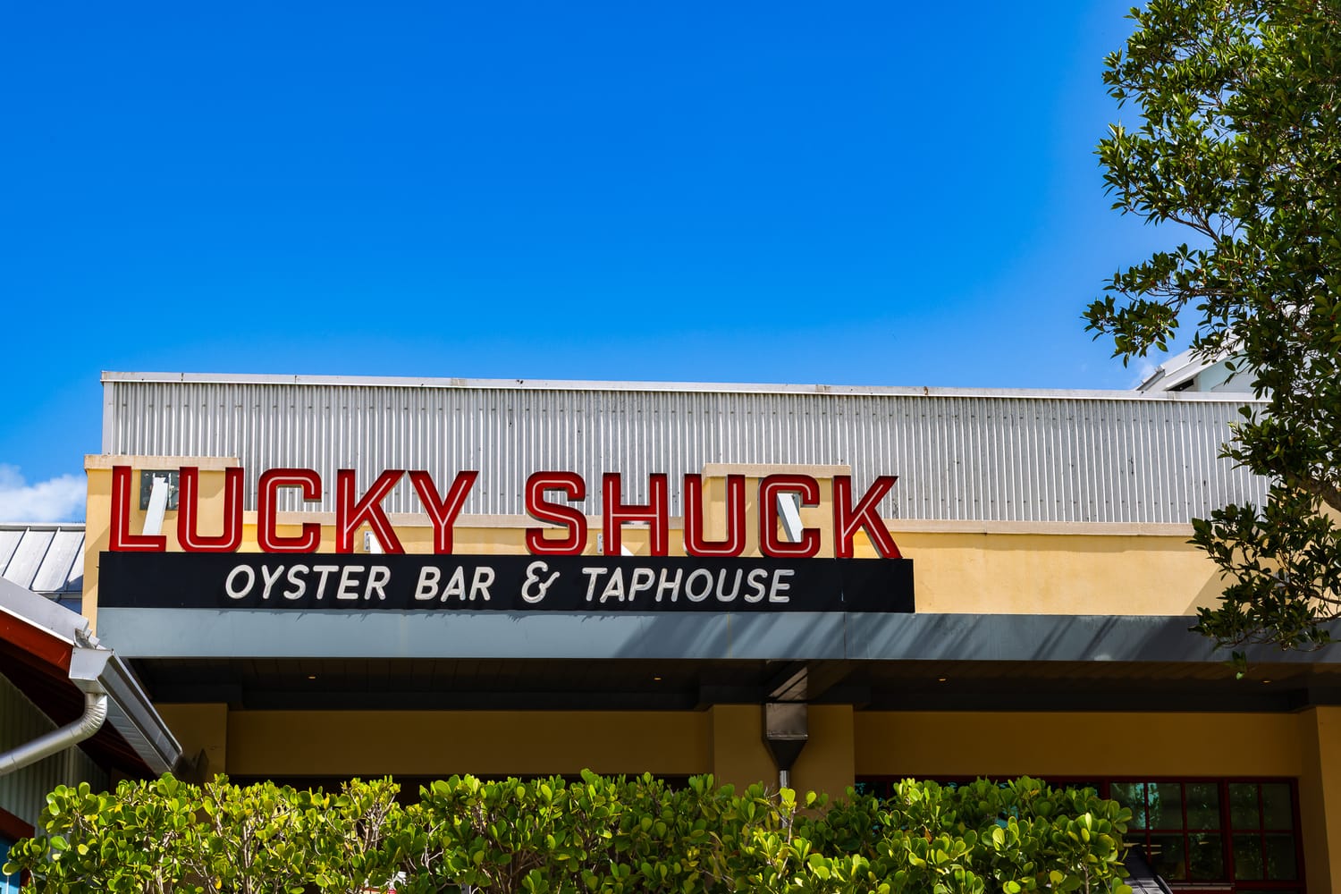 Lucky Shuck Oyster Bar & Taphouse signage in Jupiter